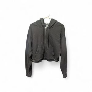 Black Cropped Hoodie